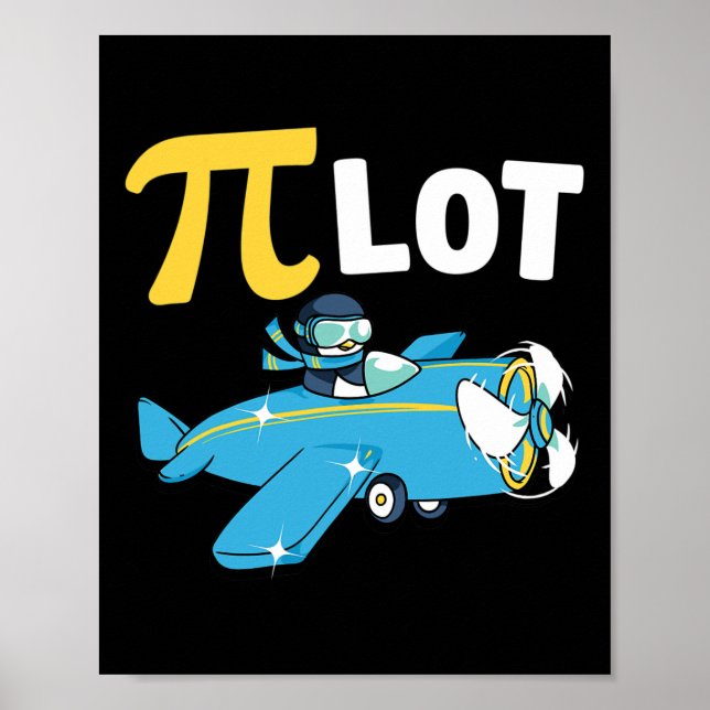 Happy Pi Day Pilot Penguin Kids Math Teachers Stud Poster (Front)