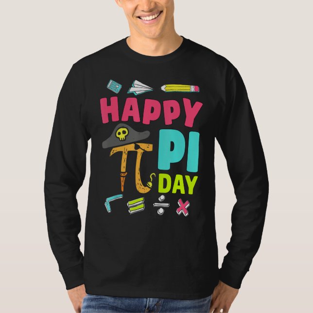 Happy Pi Day Pirate Math Teacher Kid Boy Girl Funn T-Shirt (Front)