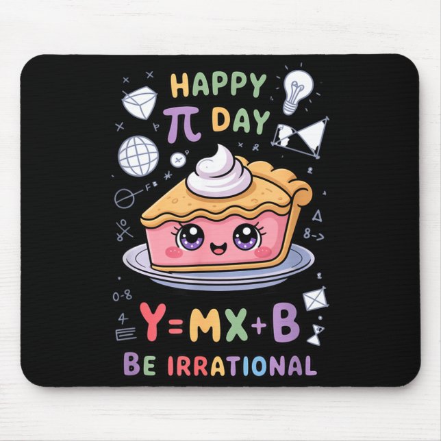 Happy Pi Day Pizza Math Nerd Funny Teacher Men Wom Mouse Pad (Front)