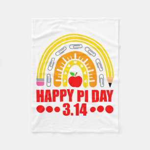 Happy Pi Day Rainbow 3,14 Pi Number Math Teacher S Fleece Blanket