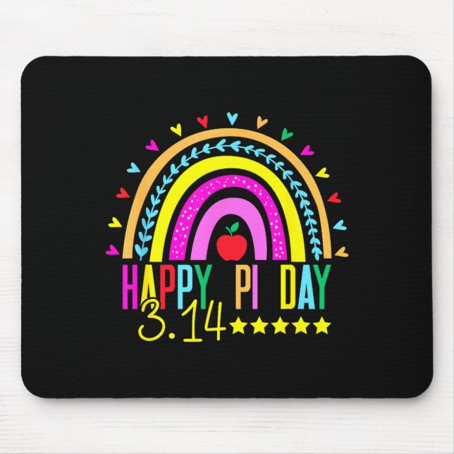 Happy Pi Day Rainbow 3,14 Pi Number Math Teacher S Mouse Pad (Front)