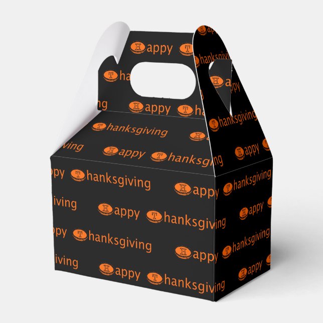 Happy (Pie) Thanksgiving Orange Favour Box (Front Side)