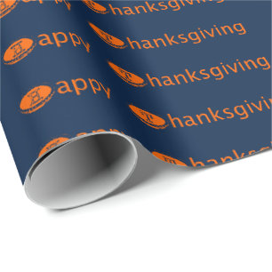 Happy (Pie) Thanksgiving Orange Wrapping Paper