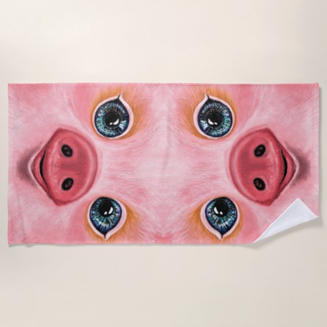 Happy Pig Beach Towel (Front)