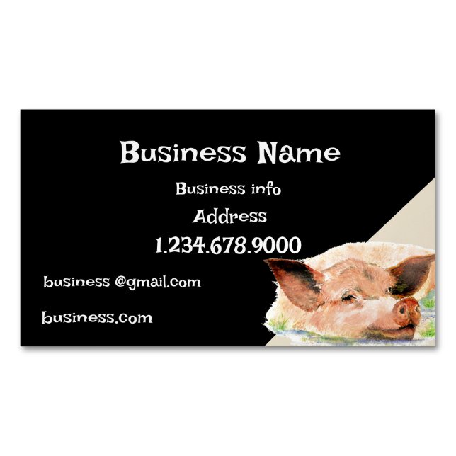 Happy Pig  Farm Animal Business Business Card (Front)
