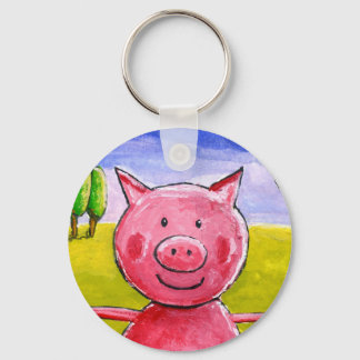Happy Pig Key Ring