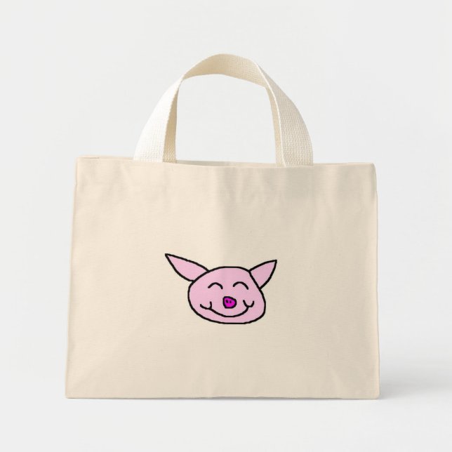Happy Pig Mini Tote Bag (Front)