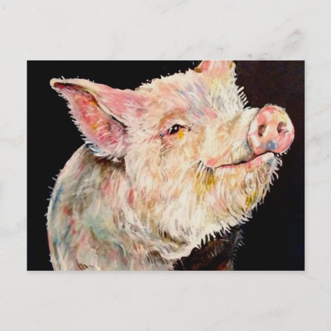 Happy pig. postcard (Front)