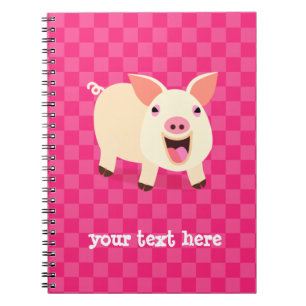 Happy Pig Spiral Notebook