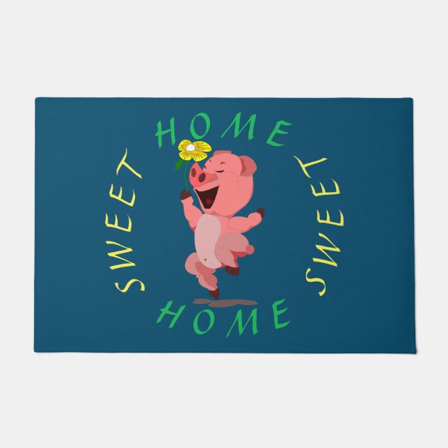 Happy Piggy - Home Sweet Home Doormat (Front)