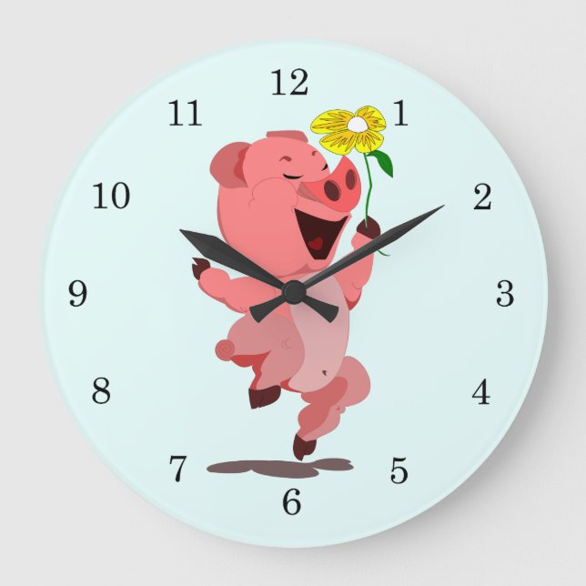Happy Piggy Large Clock (Front)