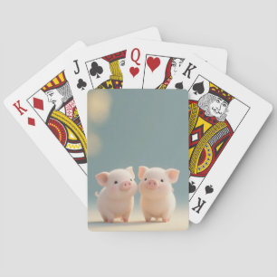 Happy Piglet Pair Playing Cards
