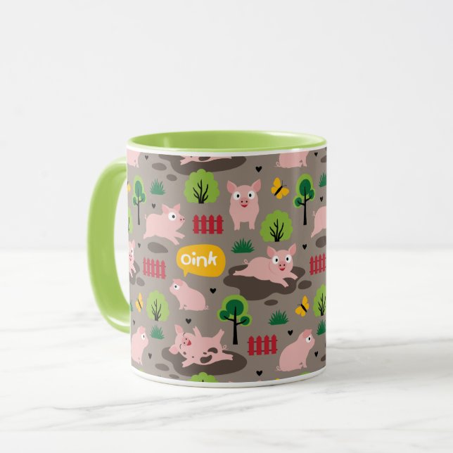 Happy Piglets In The Mud  Mug (Front Left)