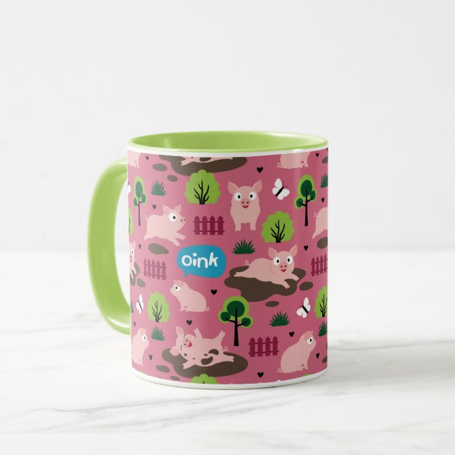 Happy Piglets In The Mud  Mug (Front Left)