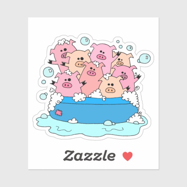 Happy Pigs Laptop Sticker  (Sheet)