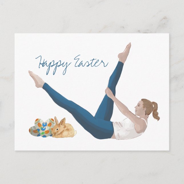 Happy Pilates Easter Postcard (Front)