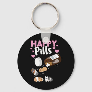 Happy Pill Guinea Pig Key Ring
