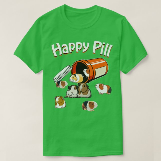 Happy Pill Guinea Pig  T-Shirt (Design Front)