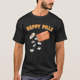 Happy Pills British Shorthair Cat  Feline  Humour T-Shirt