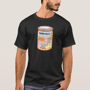 Happy Pills Cat Cute Mental Health Cats T-Shirt