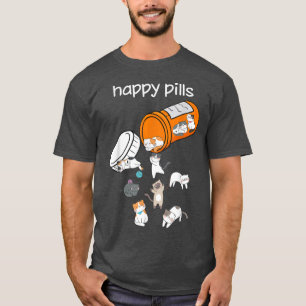 Happy Pills Cats  Cute Funny Cat Lover Pet Owner G T-Shirt