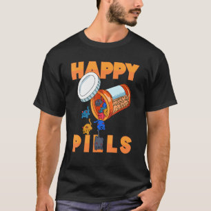 Happy Pills Daily Pill Organiser With Cute Animals T-Shirt