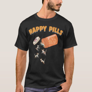 Happy Pills Devon Rex Cat  Kitten Feline  Humour T-Shirt