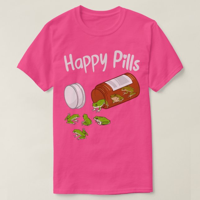 Happy Pills Funny Frogs T-Shirt (Design Front)
