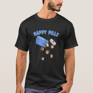 Happy Pills Hedghogs Funny Whimsical Hedgehog Love T-Shirt