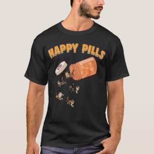 Happy Pills Maine Coon Cat  Kitten Feline  Humour T-Shirt