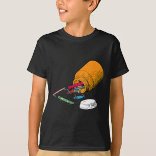 Happy Pills Skateboard Funny Skater Love Skate Ska T-Shirt