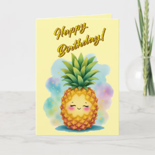 Happy Pineapple Birthday Card