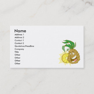 happy pineapple character dude business card