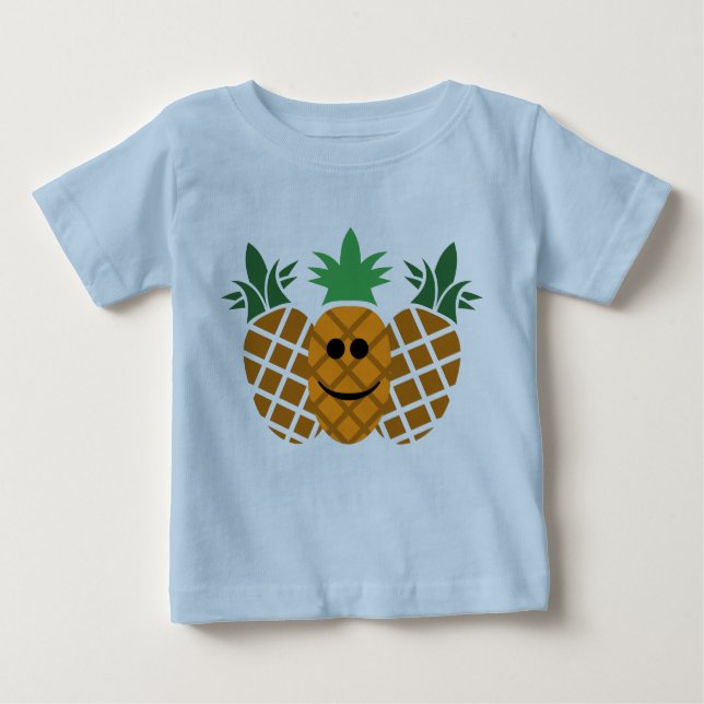 Happy Pineapple Design - Baby Fine Jersey T-Shirt (Front)