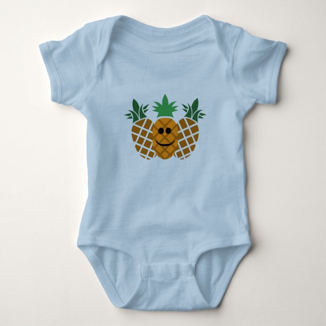 Happy Pineapple Design - Baby Jersey Bodysuit (Front)