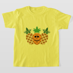 Happy Pineapple Design - Girls' Basic T-Shirt