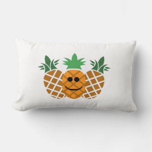 Happy Pineapple Design -Polyester Throw Pillow, Lu Lumbar Cushion