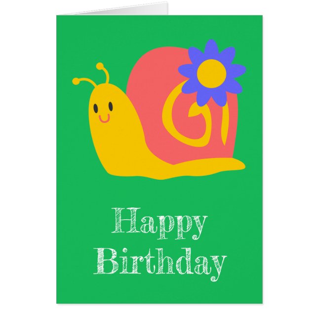 Happy pink and green snail (Front)