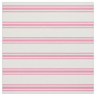 Happy Pink and White Ticking Stripes Fabric