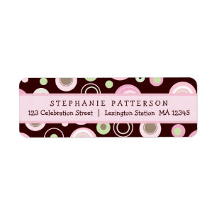 Happy Pink Dots Girly Return Address Label
