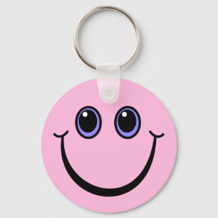 Happy Pink Face Key Ring