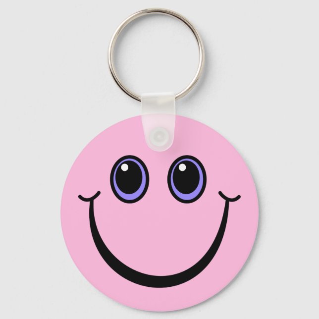 Happy Pink Face Key Ring (Front)
