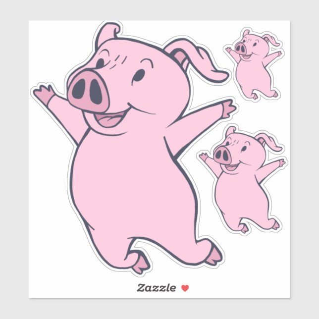 Happy Pink Pig Jumping Thunder_Cove (Sheet)