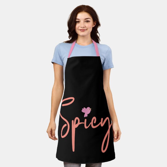 HAPPY PINK SPICY BIRD BUDDY STANDARD APRON (Worn)