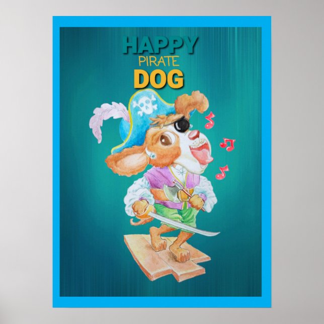Happy Pirate Dog Poster  (Front)