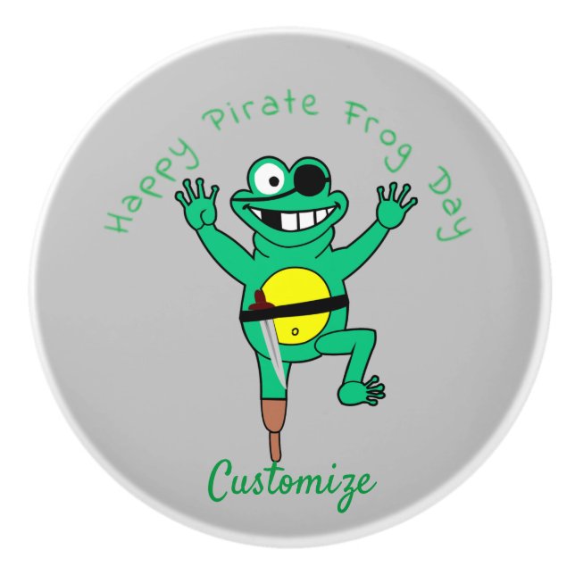 Happy Pirate Frog Day Thunder_Cove Ceramic Knob (Front)