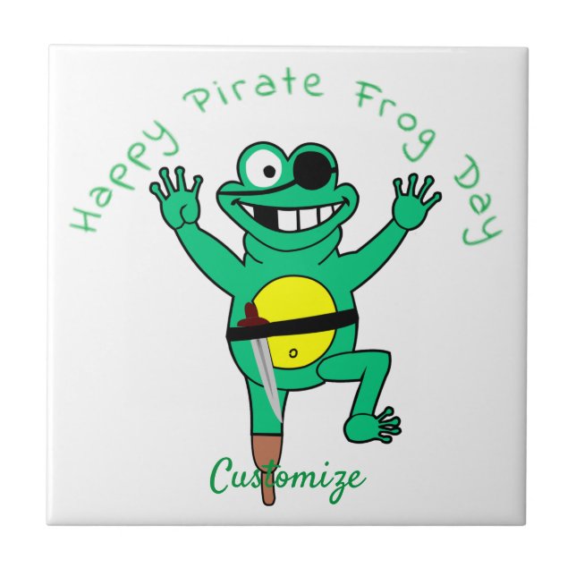 Happy Pirate Frog Day Thunder_Cove Tile (Front)