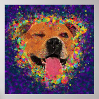 Happy Pit Bull Pop Art