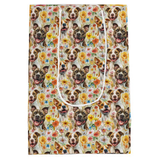 Happy Pitbull Dogs, Pit Bulls Medium Gift Bag