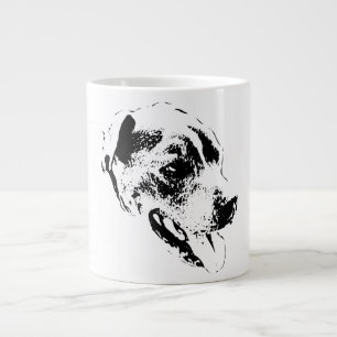 Happy Pitbull Mix Black and White Portrait Mug